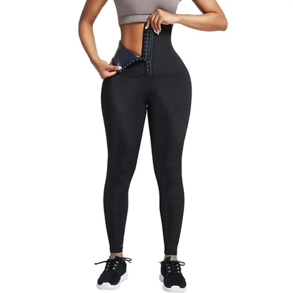 Sauna Sweat Shapewear Leggings Pants Boxing Workout Suit Waist Trainer Shaper Sweatsuit Exercise Fitness Gym Women