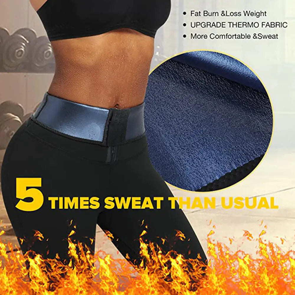 Sauna Sweat Shapewear Leggings Pants Boxing Workout Suit Waist Trainer Shaper Sweatsuit Exercise Fitness Gym Women